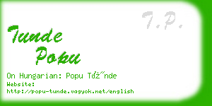 tunde popu business card